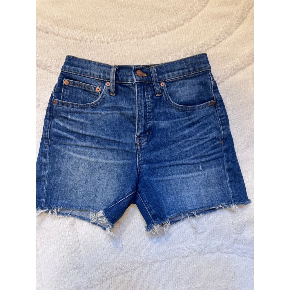 Madewell Sz 24 High Rise Stretch Denim Shorts Cut Offs Jean